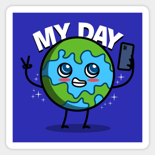 Cute Kawaii Earth Day Environmental Selfie Gen Z Meme Sticker